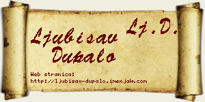 Ljubisav Dupalo vizit kartica